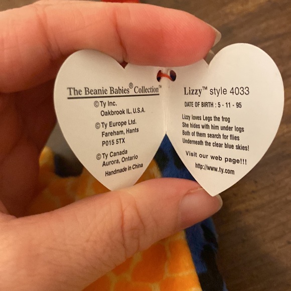 💜 5/$16 💜 NWT 1995 Lizzy Beanie Baby - Picture 4 of 7